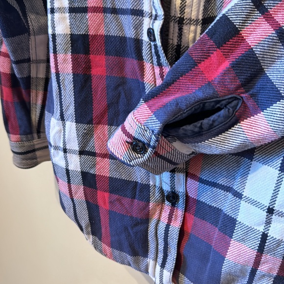 Gap Sherpa Flannel plaid checkered heavy Boys XXL women’s Medium - Picture 4 of 6